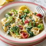 Lemon Pasta with Spinach, Artichokes, and Truffle Oil Recipe