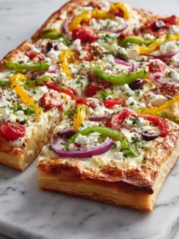 Greek Vegetable Pizza with Feta and Kalamata Olives Recipe