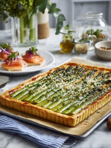 Simple Asparagus Tart with Puff Pastry Recipe