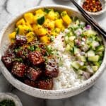 Honey Ginger Salmon Bites with Mango Salsa Recipe