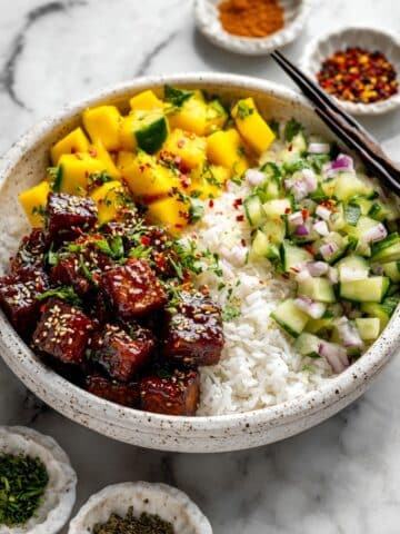 Honey Ginger Salmon Bites with Mango Salsa Recipe