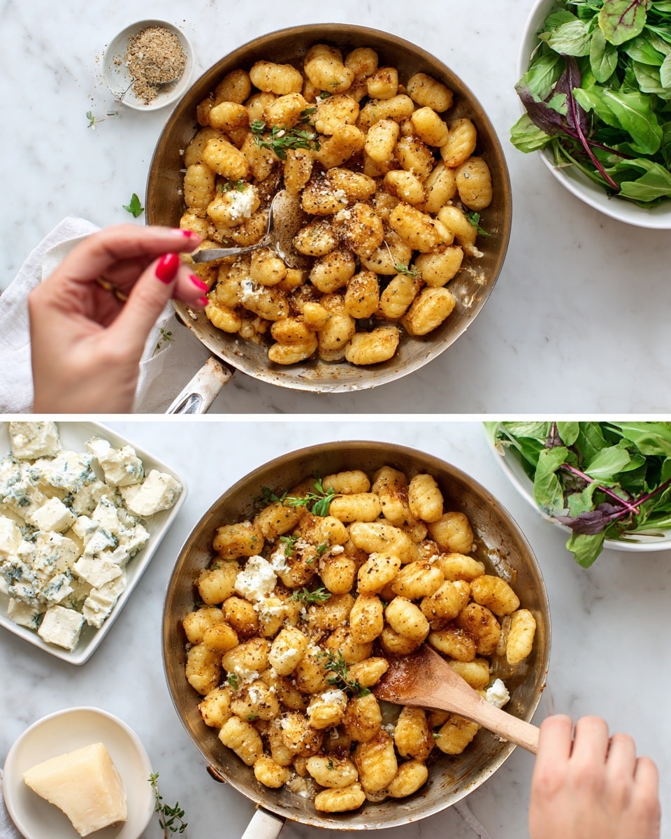 Gorgonzola Gnocchi with Cream Sauce, Walnuts, and Cherry Tomatoes Recipe - Recipe Image