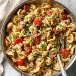 Tomato Basil Pasta with Sausage and White Wine Sauce Recipe