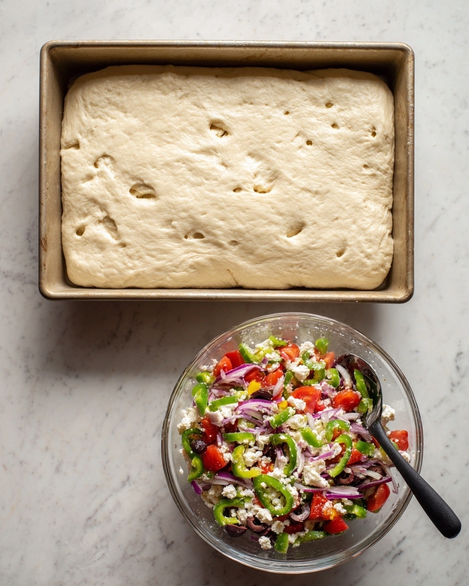 Greek Vegetable Pizza with Feta and Kalamata Olives Recipe - Recipe Image