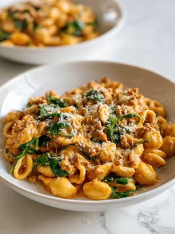 Ground Beef Orzo with Tomato Cream Sauce Recipe