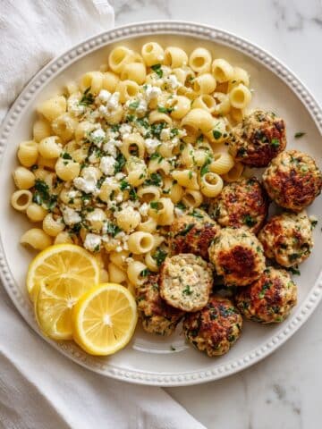 Greek Chicken Meatballs with Lemon and Feta Recipe