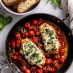 Pesto Baked Chicken with Tomatoes and Mozzarella Recipe
