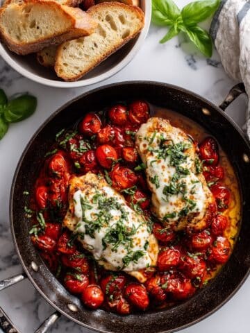 Pesto Baked Chicken with Tomatoes and Mozzarella Recipe