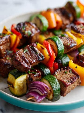Seitan Kebabs with Teriyaki Sauce and Grains Recipe