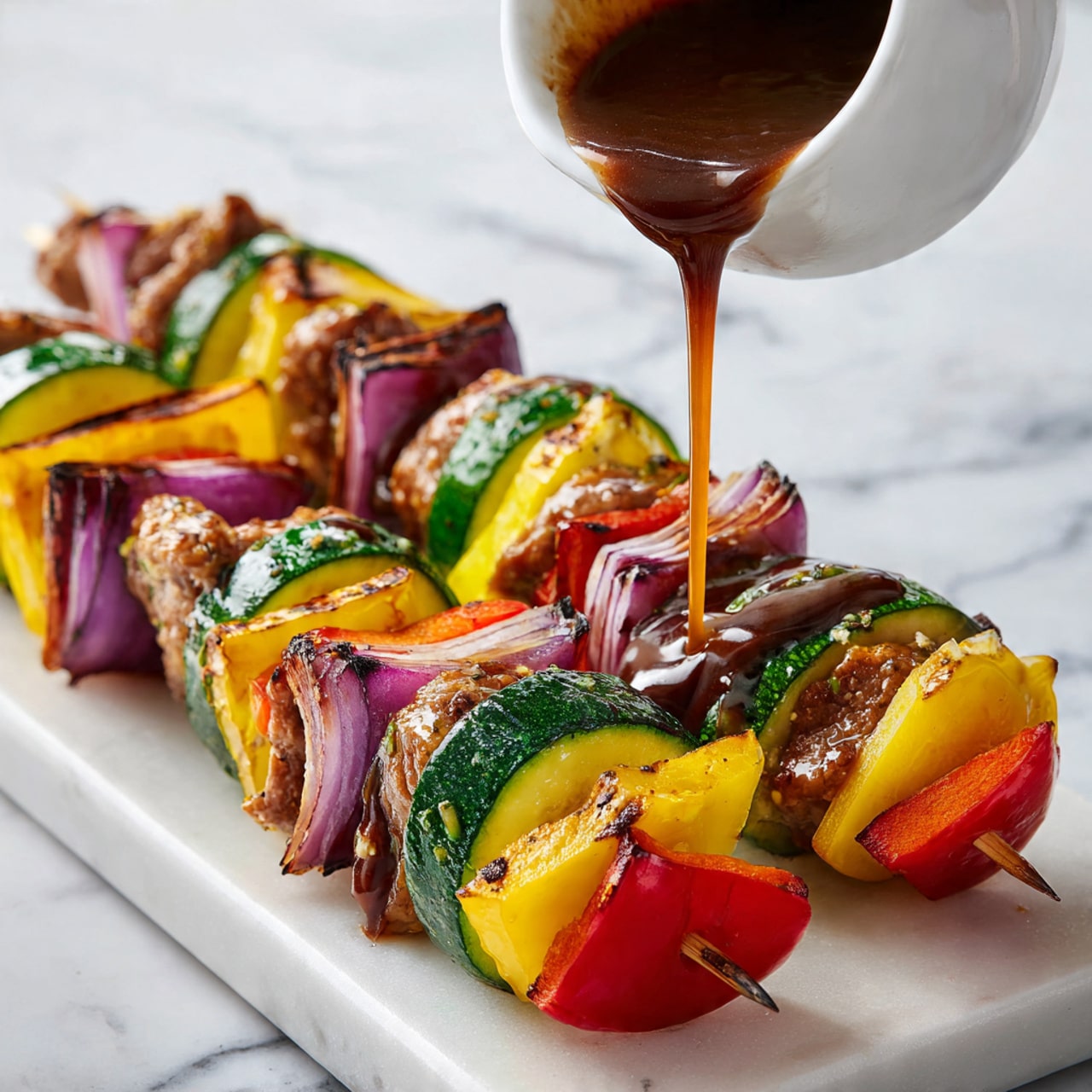 Seitan Kebabs with Teriyaki Sauce and Grains Recipe - Recipe Image
