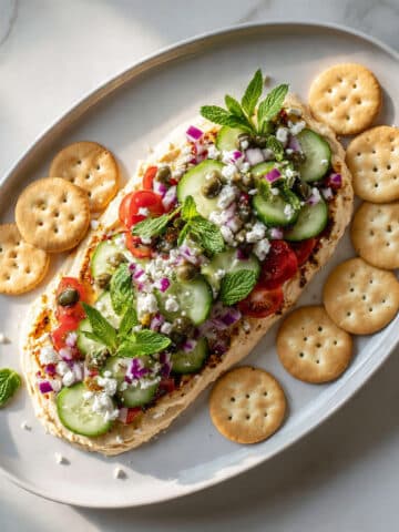 Layered Greek Dip with Hummus and Tzatziki Recipe