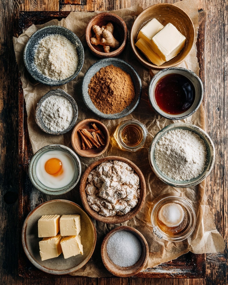 The image shows four close-up steps of making dough inside a clear food processor bowl on a white marbled surface. The first layer has several chunks of pale yellow butter resting on a bed of white flour with a slightly rough texture. The second layer shows the butter and flour combined into a crumbly mixture, light beige in color, with a grainy texture. The third step features dark brown liquid, likely vanilla or another wet ingredient, poured into the crumbly mixture, creating a shiny contrast against the dry ingredients. The final layer shows the dough fully formed into a smooth, dense, light brown mass inside the food processor bowl. Photo taken with an iphone --ar 4:5 --v 7