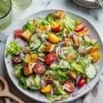 Simple Side Salad with Croutons and Parmesan Recipe