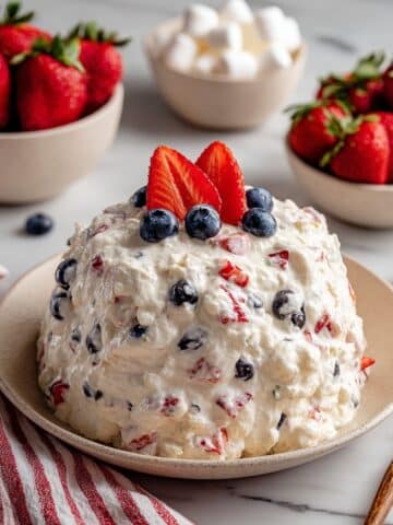 Red White & Blue Cheesecake Salad Recipe