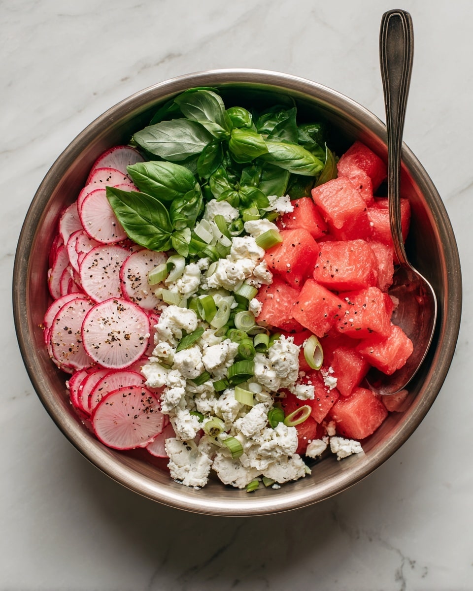 Watermelon Arugula Salad with Feta and Pistachios Recipe - Recipe Image