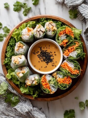Kimchi Summer Rolls with Almond Dipping Sauce Recipe