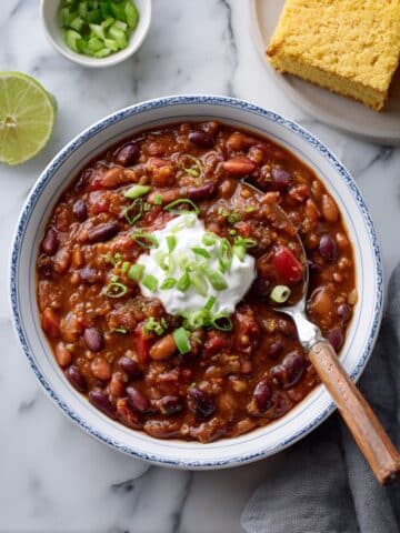 Easy Three Bean Vegan Chili Recipe