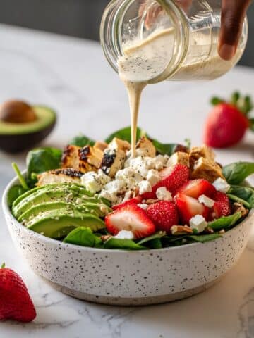 Strawberry Avocado Chicken Salad with Healthy Poppyseed Dressing Recipe