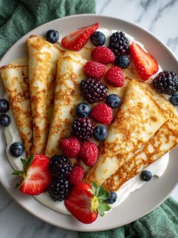 Cottage Cheese Crepes with Creamy Filling Recipe