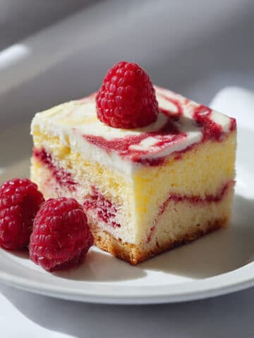 Raspberry Poke Cake with Whipped Cream Frosting Recipe