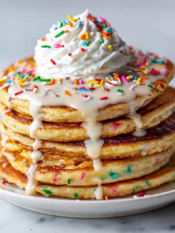 Funfetti Pancakes with Vanilla Butter Glaze Recipe