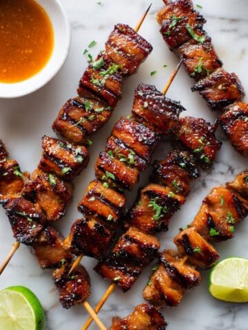 Thai Chicken Satay with Peanut Dipping Sauce Recipe