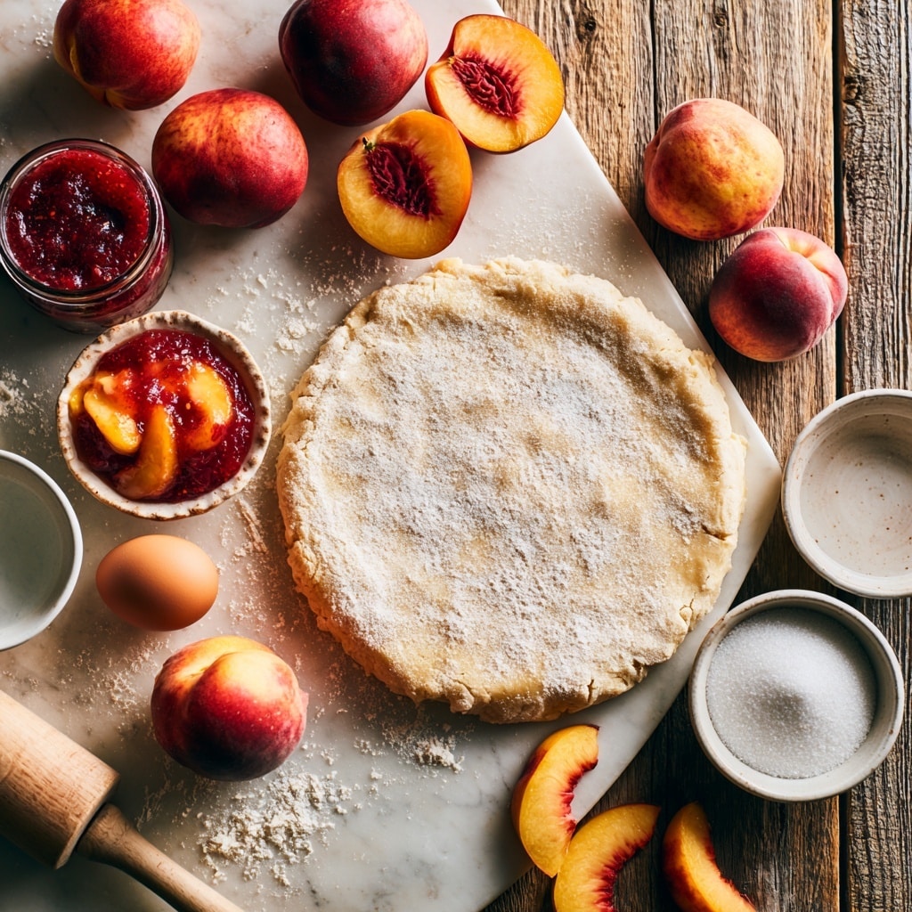 A white plate holds a single slice of fruit tart with a golden-brown crust that looks crispy and flaky. The tart layer has bright orange and red fruit slices arranged in neat rows on top, creating a colorful pattern, with a light glaze giving a shiny texture. Next to the tart slice is a round scoop of white ice cream with a smooth surface. The background features a white marbled texture, and blurred behind the plate is the rest of the tart on a wooden board. Photo taken with an iphone --ar 4:5 --v 7