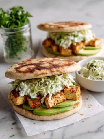 Sheet Pan Chicken Pitas with Herby Ranch Slaw Recipe
