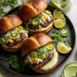 Honey Jalapeño Turkey Burgers with Avocado Crema Recipe