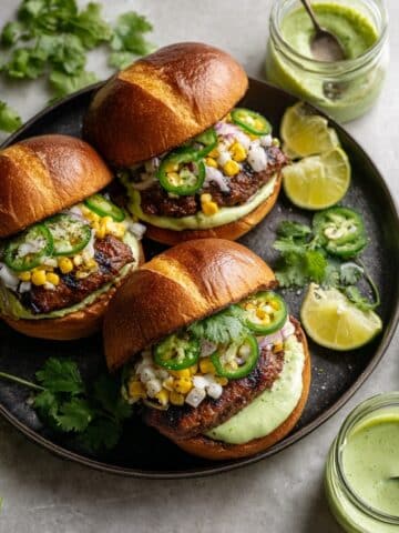 Honey Jalapeño Turkey Burgers with Avocado Crema Recipe