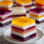 Layered Rainbow and White Gelatin Jello Recipe