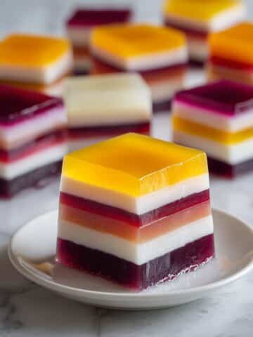 Layered Rainbow and White Gelatin Jello Recipe