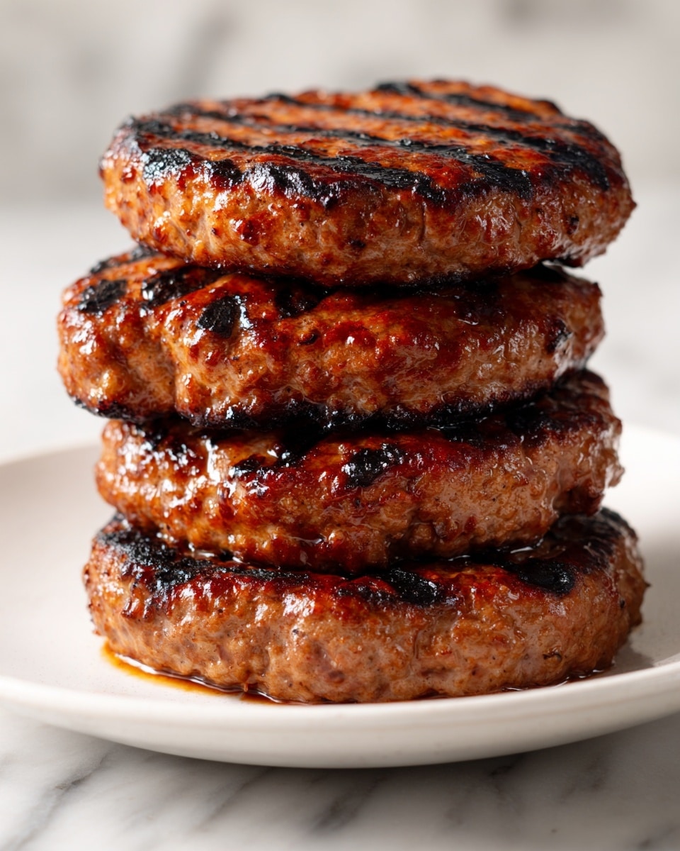 Four raw ground meat patties are placed closely together on a round white plate. Each patty is roughly round with a crumbly texture and a pinkish-red color, showing small bits of white fat throughout. The plate sits on a white marbled surface, giving a clean, simple background to the image. photo taken with an iphone --ar 4:5 --v 7