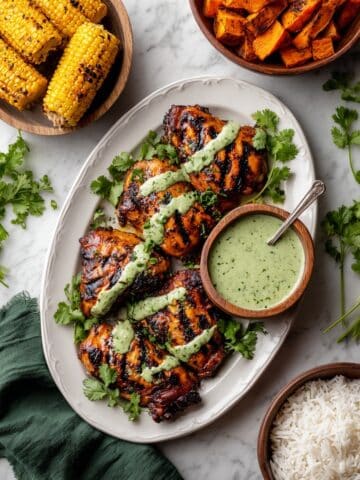 Peruvian Chicken with Green Aji Verde Sauce Recipe