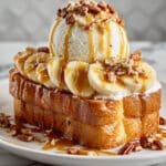 Banana Bread Sundae with Caramel, Pecan, and Banana Toppings Recipe