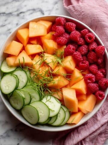 Cantaloupe Salad with Honey Lemon Dressing Recipe