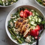 Strawberry Kale Salad with Mint and Blue Cheese Recipe