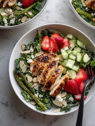 Strawberry Kale Salad with Mint and Blue Cheese Recipe