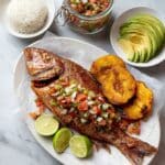 Crispy Pescado Frito with Tostones, Aji Picante, and Fresh Avocado Recipe