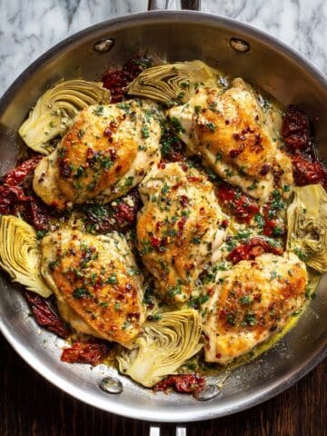 Mediterranean Chicken with Sun-Dried Tomatoes, Artichokes, and Capers Recipe