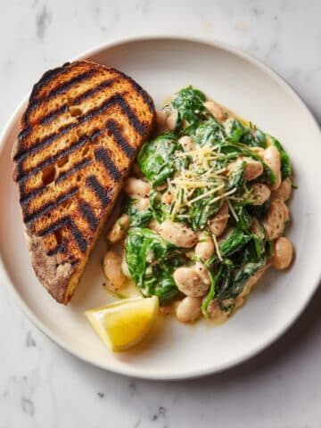 Creamy Butter Beans With Leeks & Spinach Recipe
