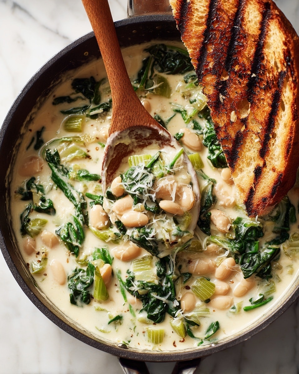 Creamy Butter Beans With Leeks & Spinach Recipe - Recipe Image