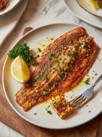 Pan-Fried Spiced White Fish Fillets with Lemon and Parsley Recipe