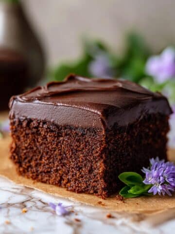 Vegan Chocolate Zucchini Snack Cake with Nut Butter Ganache Recipe
