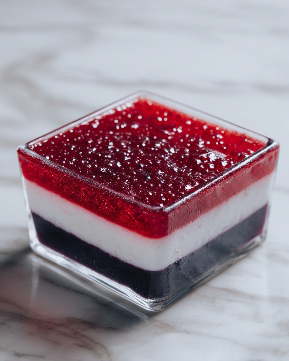 Layered Rainbow and White Gelatin Jello Recipe - Recipe Image
