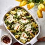 Pesto Pasta Bake with Roasted Cherry Tomatoes and Fresh Mozzarella Recipe