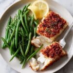 Air Fryer Garlic Paprika Halibut with Green Beans Recipe