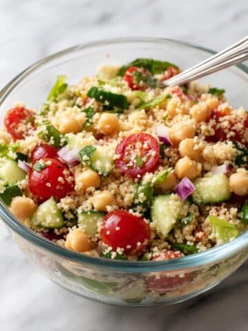 Couscous Salad with Chickpeas, Fresh Herbs, and Lemon Vinaigrette Recipe