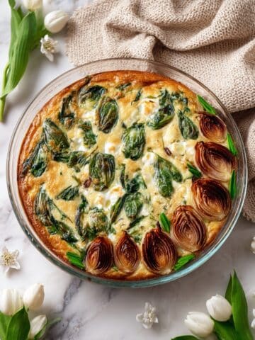 Spinach and Goat Cheese Quiche with Zucchini Crust Recipe