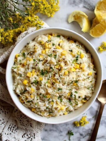 Lemon Orzo with Sautéed Corn and Parmesan Recipe